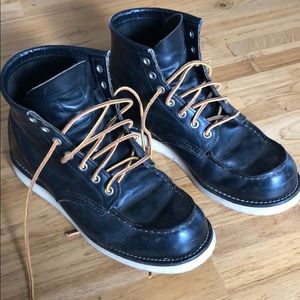 Red Wing 9075 Black Harness Moc Toe Boots